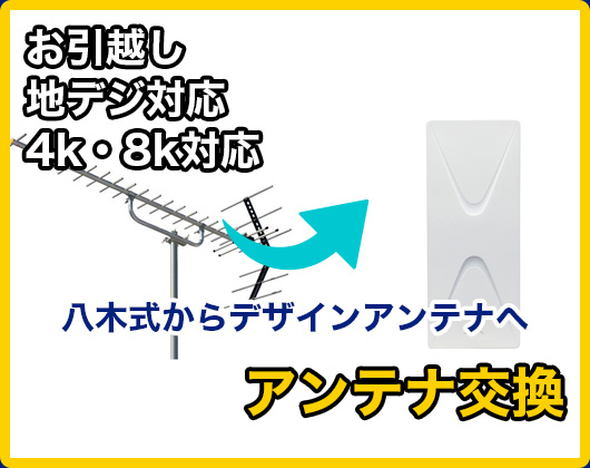 お引越し地デジ対応4k・8k対応　アンテナ交換